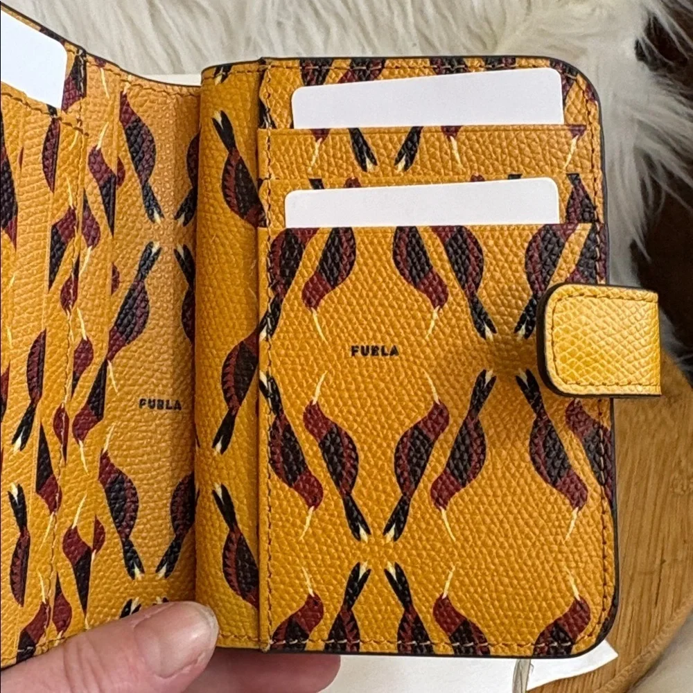 Furla | Babylon Saffiano Leather Compact Trifold Zip Around Flap Snap Wallet NIB